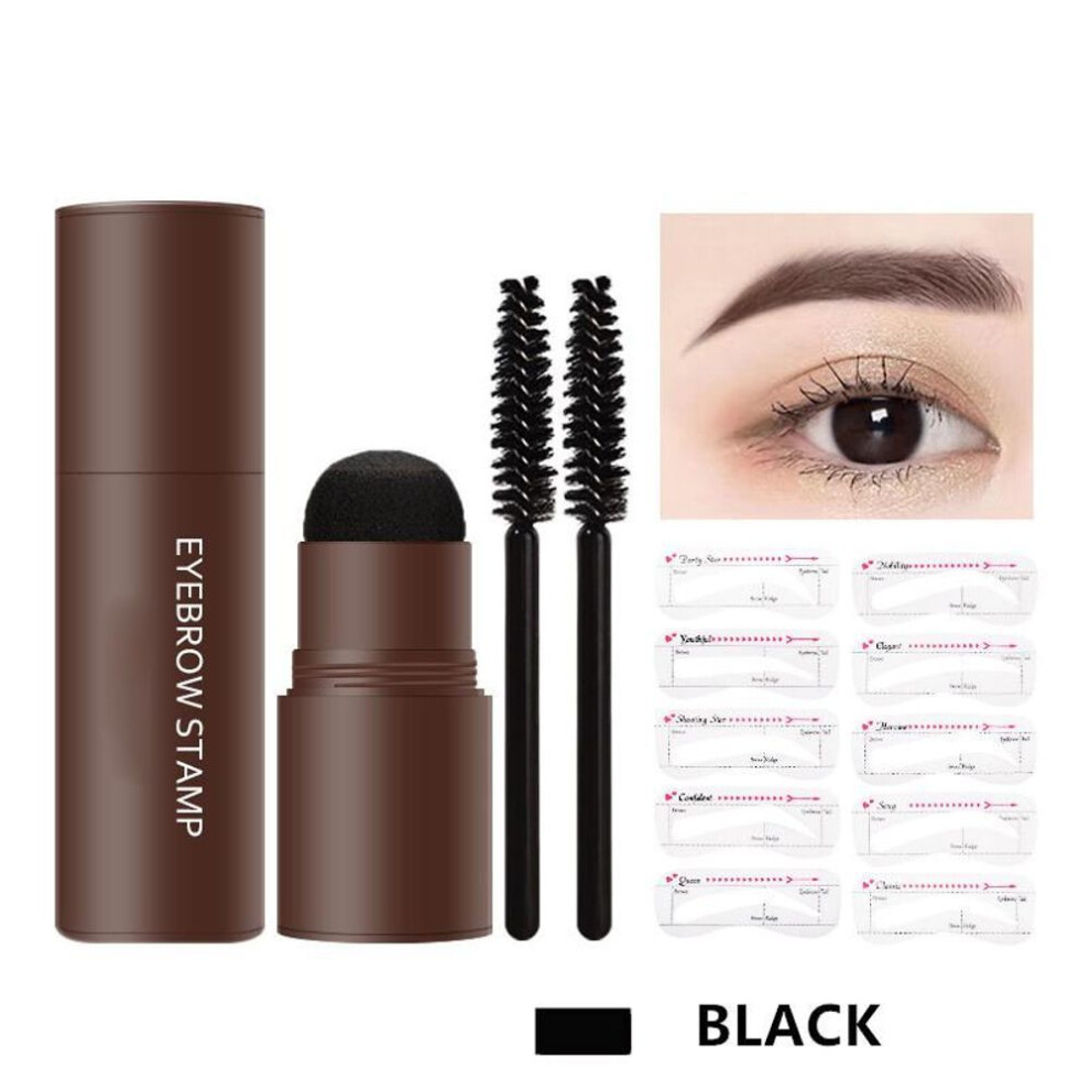 (04#Black) Waterproof Eyebrow Stamp & Stencil Kit