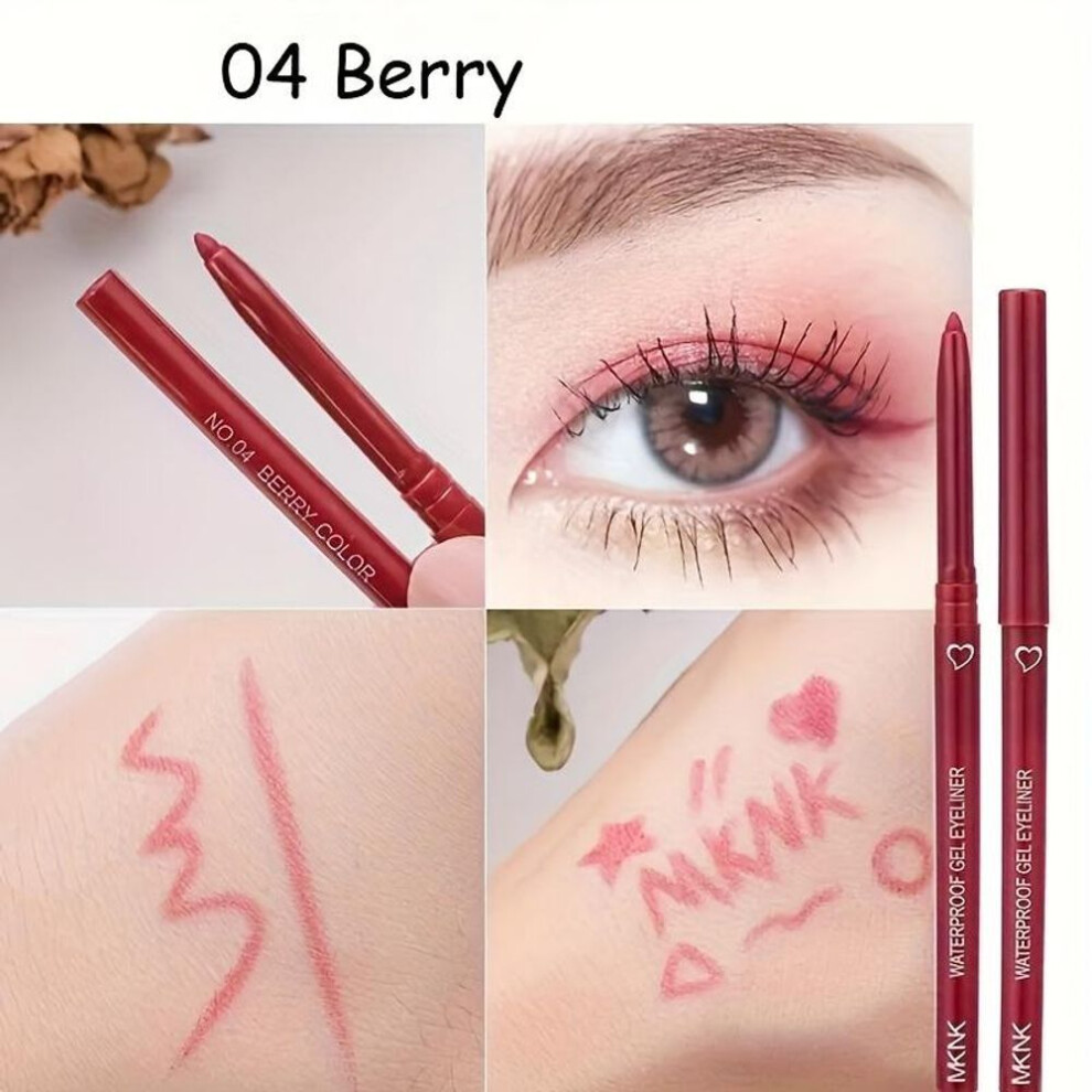 (04#) Automatic Color Smooth Waterproof Glue Eyeliner Pencil Eyeliner Long Lasting Colourful Eyeliner Pencil Eye Makeup Cosmetics