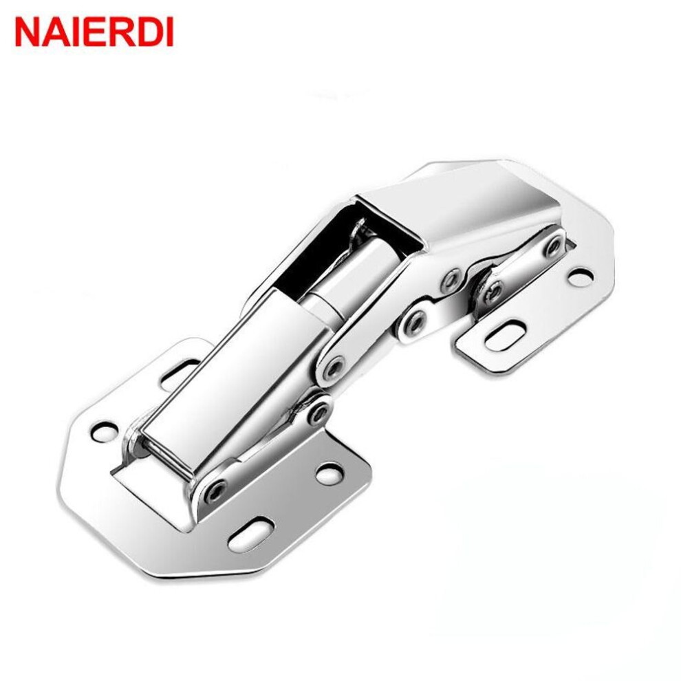 Naierdi 90 Degree Cabinet Hinges No-drilling Hole Cupboard Door Furniture Spring Hinge With Screws