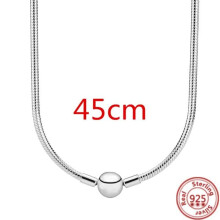 (as the picture) Authentic 925 Sterling Silver Necklace Moments Snake Chain Necklace Fit Original Brand Charms Beads Women Party Diy Jewelry Gift