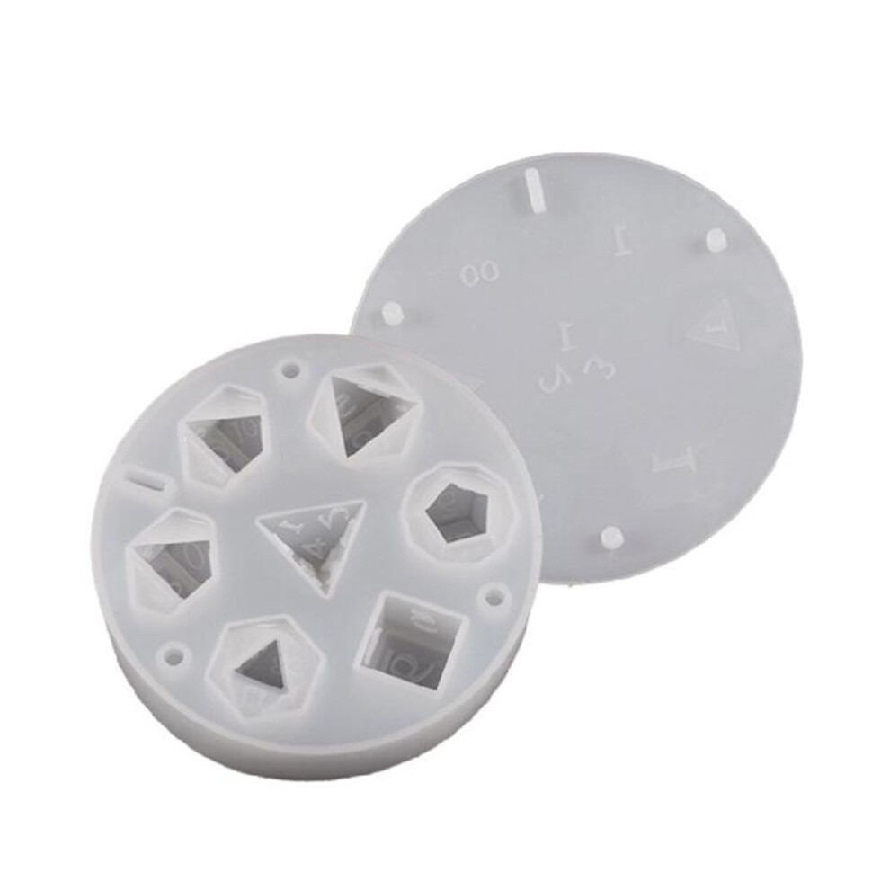 (transparent, 1) 7 Styles Epoxy Resin Dices Moulds Silicone Resin Casting Polyhedron Game Dices Moulds Number Moulds For Diy Board Games