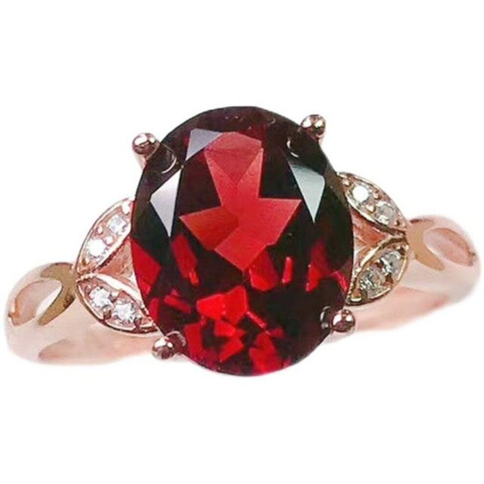 (rose gold, Resizable) 100 %real 925 Sterling Silver Ruby Ring For Women Wedding Bands Anillos De Red Ruby Gemstone Engagement Jewellry Bizuteria Anel