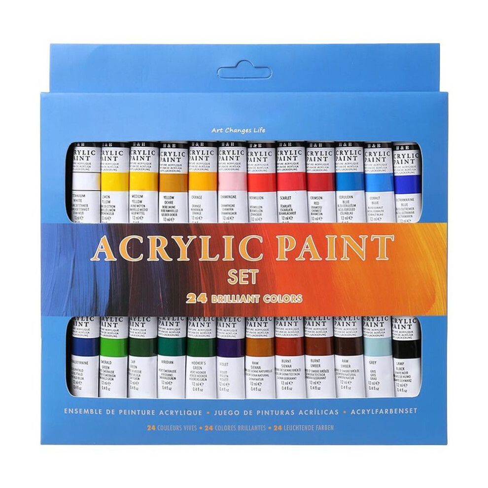 2Acrylic Paints Set 12ml Tubes Drawing Painting Pigment Hand-painted Wall Paint For Artist DIY