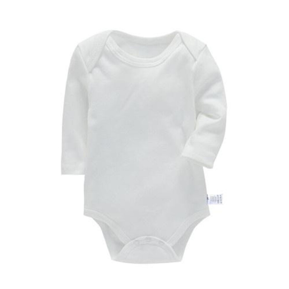(white, 24M) 3-24m Four Season Cotton Bodysuit For Newborns Long Sleeve Infant Baby Girls Boys Clothes Jumpsuit Solid Baby&apos;s Rompers