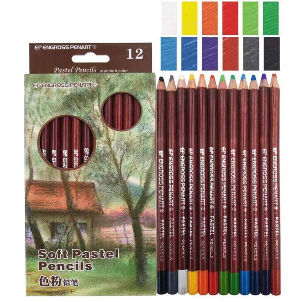 (as the picture, 12 pcs) Dagu 12pcs Professional Portrait Drawing Skin Tints Soft Pastel Colored Pencils