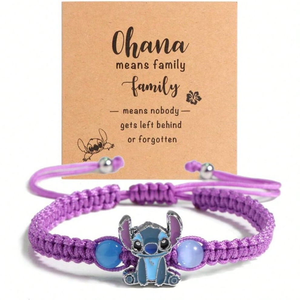 (purple, Adjustable) Cute Stitch Gifts Bracelet, Birthday Back To School Graduation Gifts For Daughter Niece Granddaughter