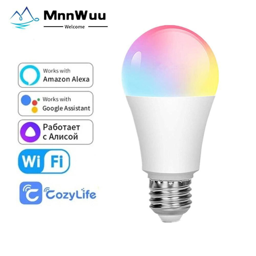 (1 Pcs  CozyLife Bulb) 15W WiFi Smart Bulb CozyLife APP E27 LED Smart Lamp Works with Alexa Google Home Yandex Alice 85-265V RGBCW Dimmable Timer