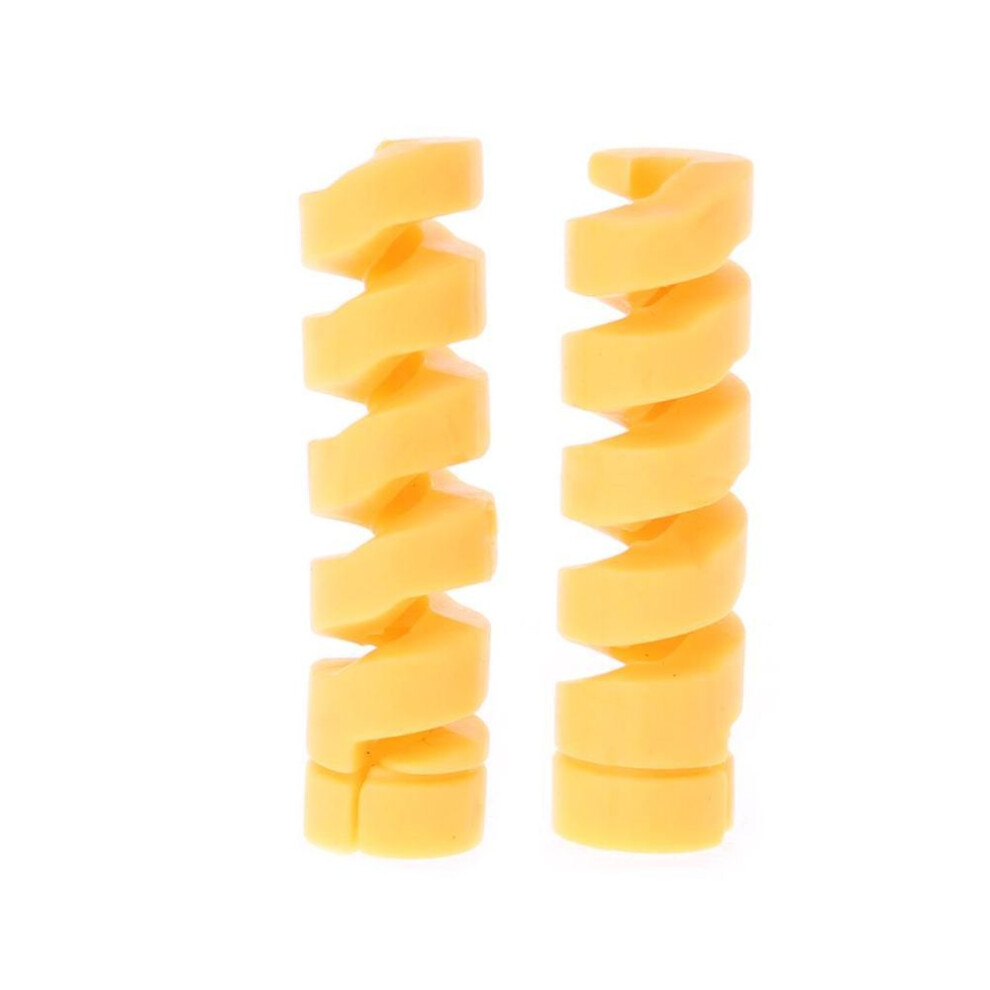 (yellow, 2pcs) 2pcs Cable Protector Bobbin Winder Data Line Case Rope Protection Spring Twine For Phone