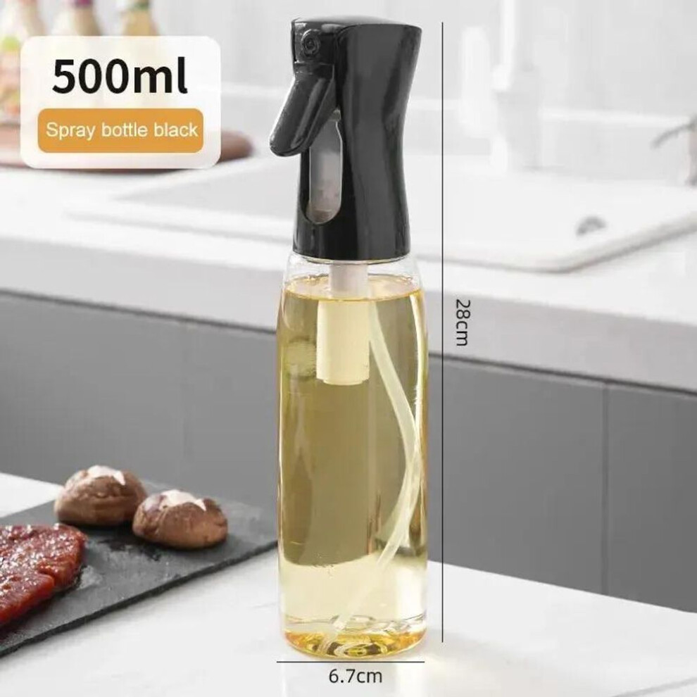 (black, 500ml) Oil Spray Bottle Pot Kitchen Household Cooking Oil Dispensers Olive Oil Sprayer Mister For Air Fryer Salad Baking