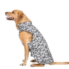 (M, Grey Dog Camo X) Trespaws Printed Dog Rain Coat Charly