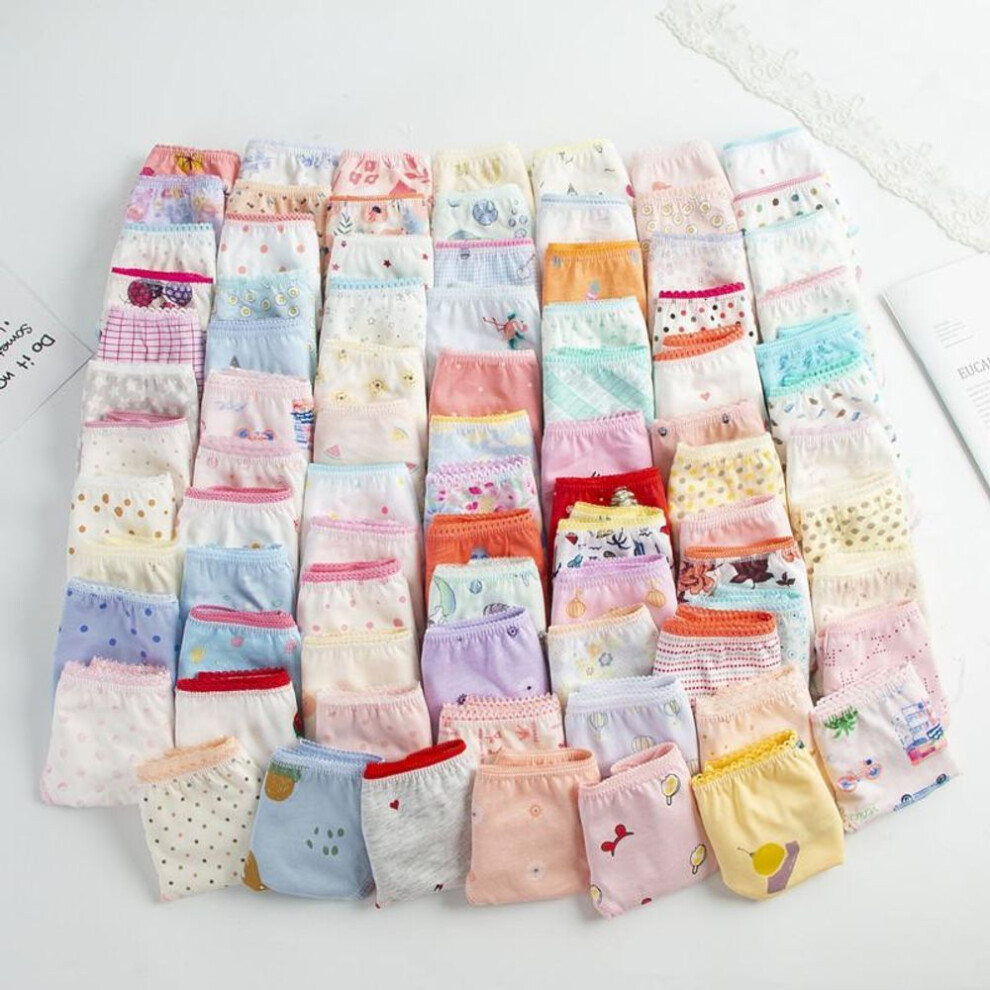(multicolor, 3-4) 12pc/lot Girls Underwear Kids Panties Briefs Children Underpants 2-12Years