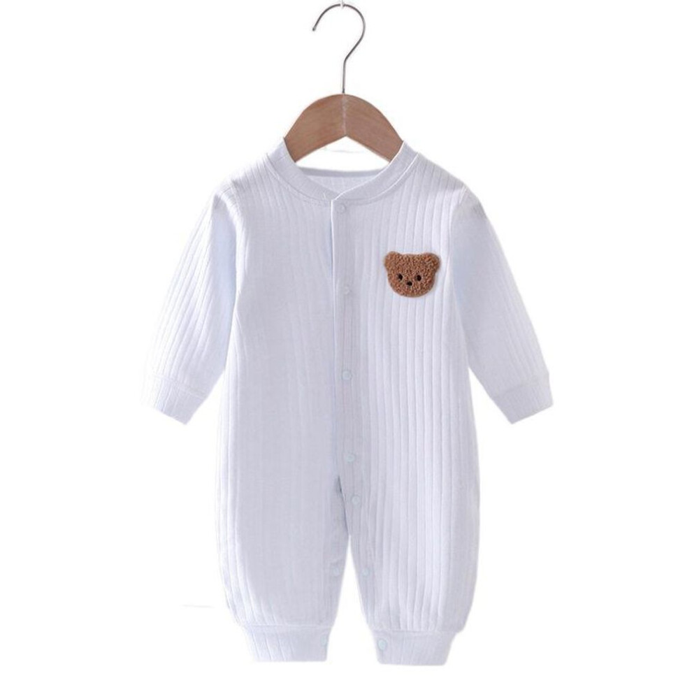 (blue, 66cm) Bear Newborn Jumpsuit Cotton Autumn Spring Baby Romper Toddler Girls Boys Clothes Infant One-Piece Kids Onesie Home Leisure Wear