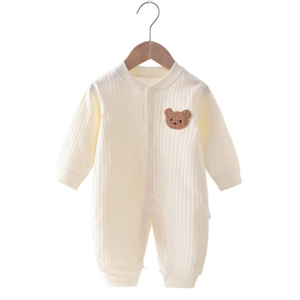 (yellow, 80cm) Bear Newborn Jumpsuit Cotton Autumn Spring Baby Romper Toddler Girls Boys Clothes Infant One-piece Kids Onesie Home Leisure Wear