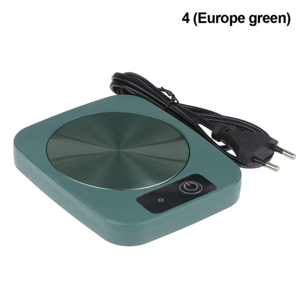 (4(EU220V green)) Temperature Adjustable Electric Touch Pad Milk Tea Water Coffee Mug Cup Warmer