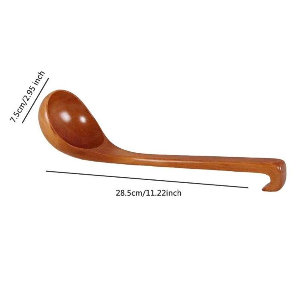 Wooden Hot Pot Serving Spoon Natural Wood Soup Spoon Cooking Utensil Handmade Tableware for Kitchen Restaurant Porridge