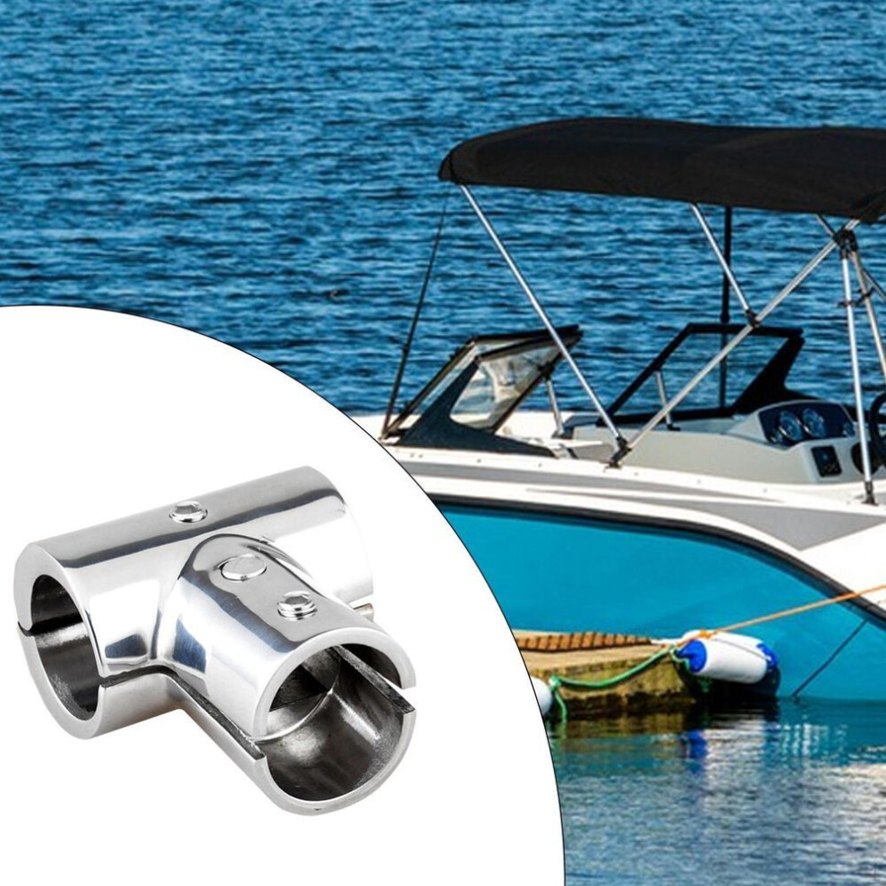 (90 Degree 25mm) Boat Hardware Handrail Fitting 3 Way Polished Surface Heavy Duty Equipment Tee Connector
