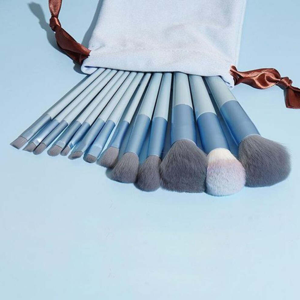 (blue, 13PCS) Professional Makeup Brush Set: 13pcs Super Soft Brushes