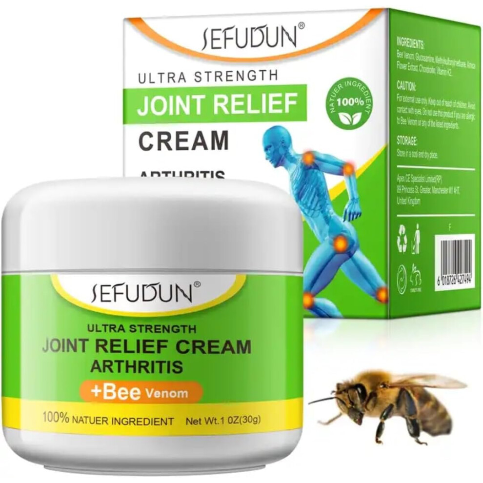 Sefudun Joint Pain Relief Arthritis 30G | Ultra Strength Arthritis Pain Relief With Bee Venom | Muscle Soreness Cream