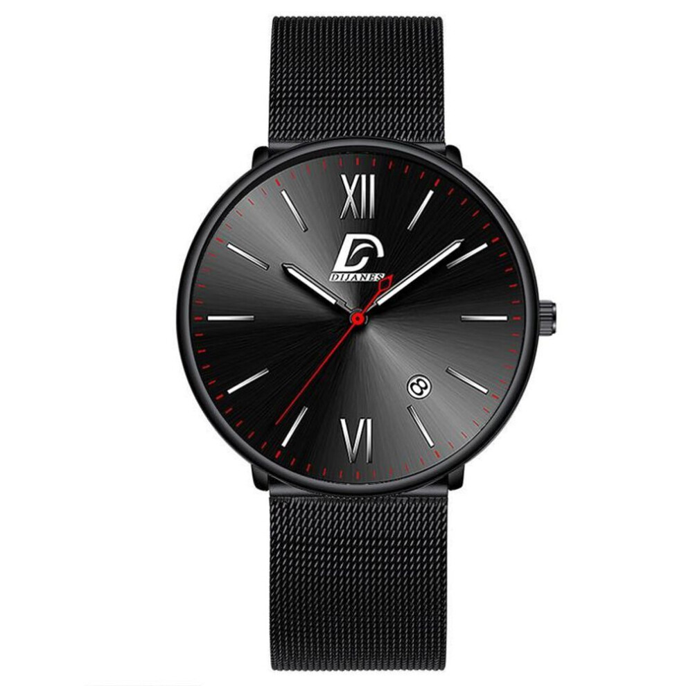 (black,silver) Fashion Men Watches Stainless Steel Quartz Wristwatches Luxury Mens Analog Watch Relogio Masculino