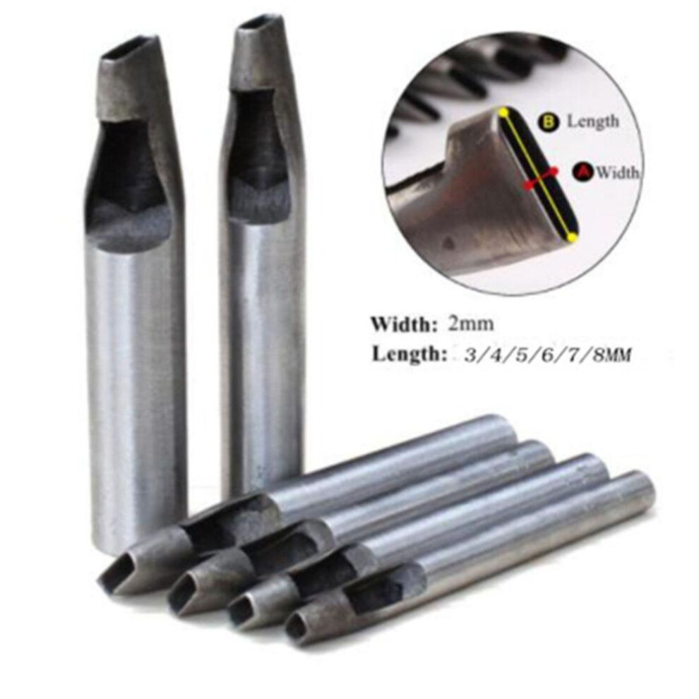 6pcs/set 3mm/4mm/5mm/6mm/7mm/8mm oval Shape Punch Cutter Leather Diy Tool 2mm