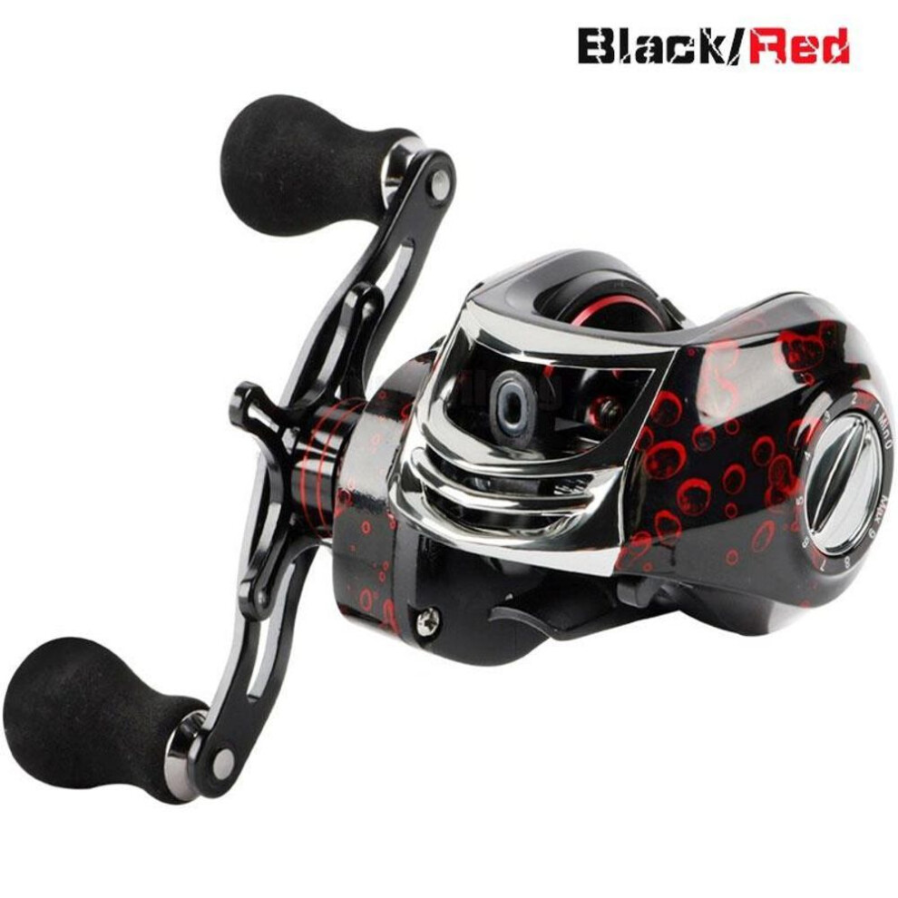 (black,red, Right Hand) Baitcasting Fishing Reel 17+1bb 7.2:1 Gear Ratiohigh Speed Baitcaster Fishing Reel