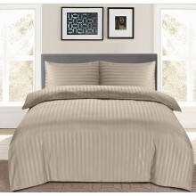 (BEIGE, SUPER KING) Stripe Duvet Quilt Cover Set Single Double King