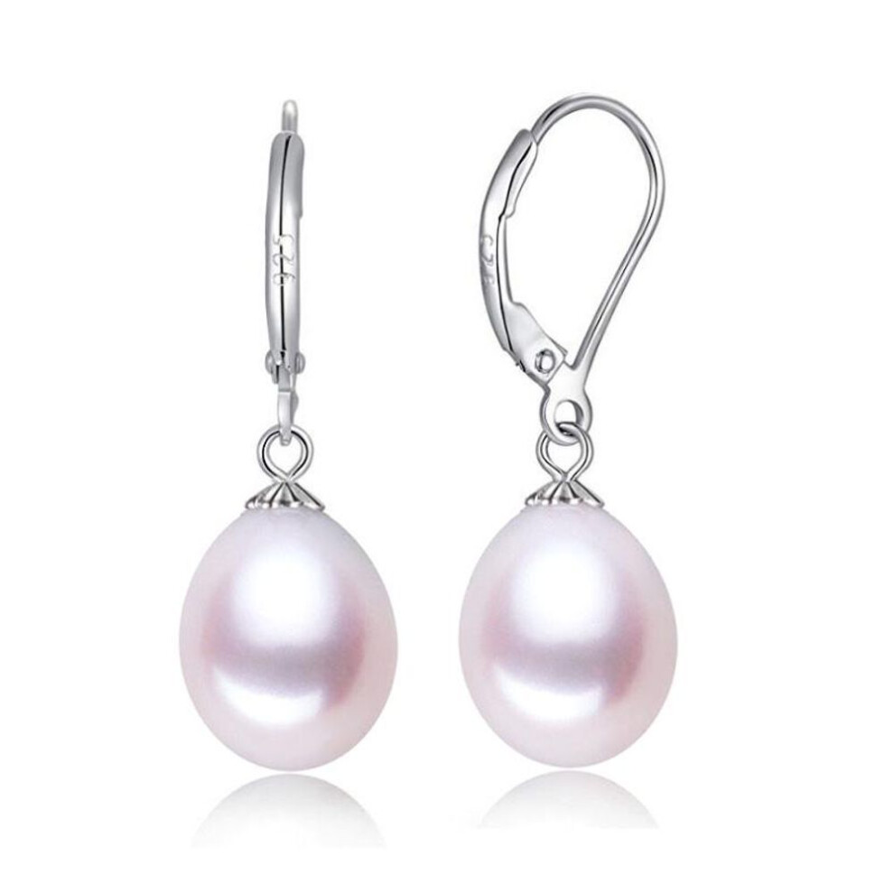 (white, 8-9mm) Real Silver Pearl Earrings Natural Freshwater Pearls 8-9mm 925 Sterling Silver Jewelry Gifts For Woman 2021 Trend Vintage Pretty