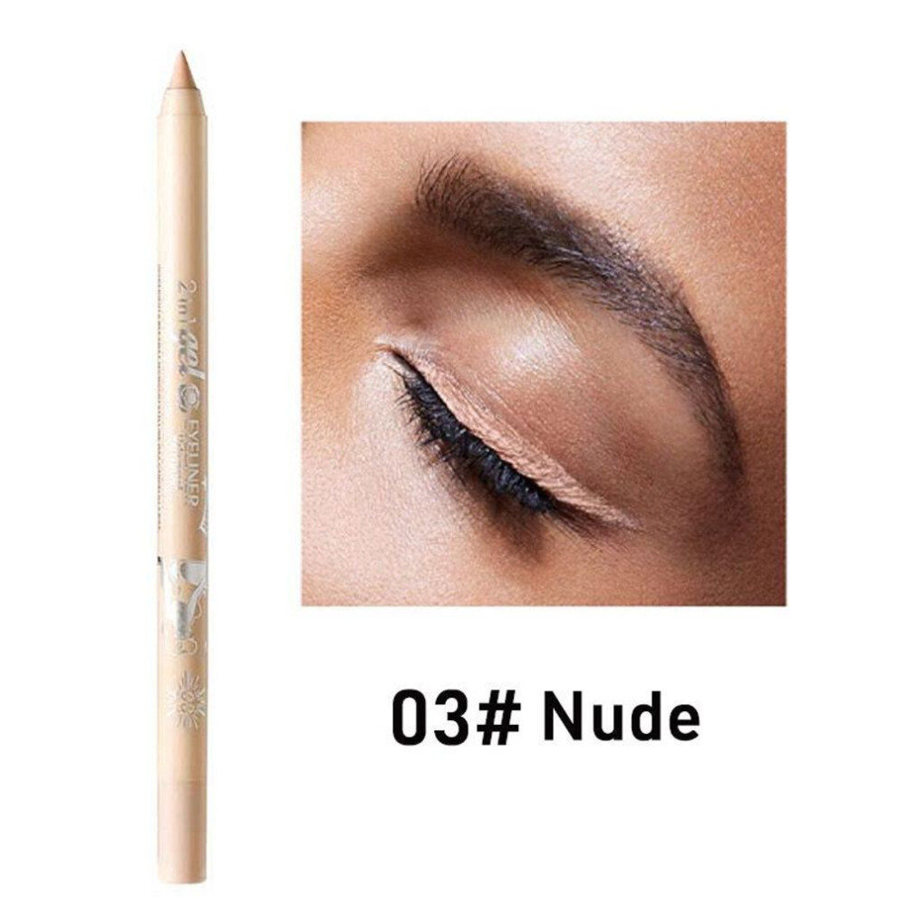 (as the picture, 03) Waterproof Gel Eyeliner Pencil in Blue, Black, White