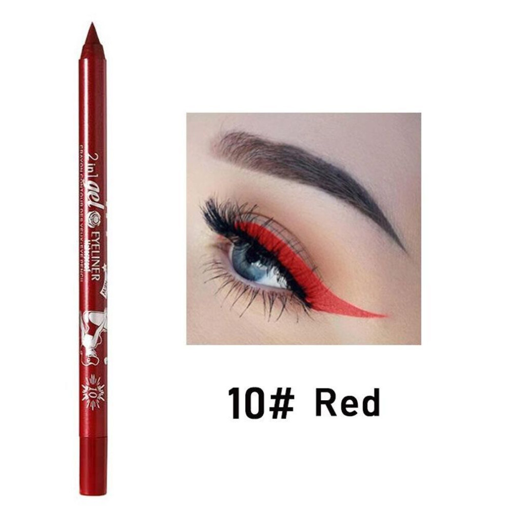 (as the picture, 10) Waterproof Gel Eyeliner Pencil in Blue, Black, White