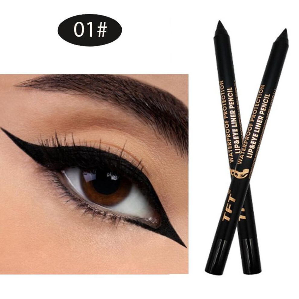 (as the picture, 01) Long Lasting Eyeliner Pencil Colourful Pigment Waterproof Blue Black White Color Gel Eye Liner Pen Makeup Eye Beauty Cosmetics
