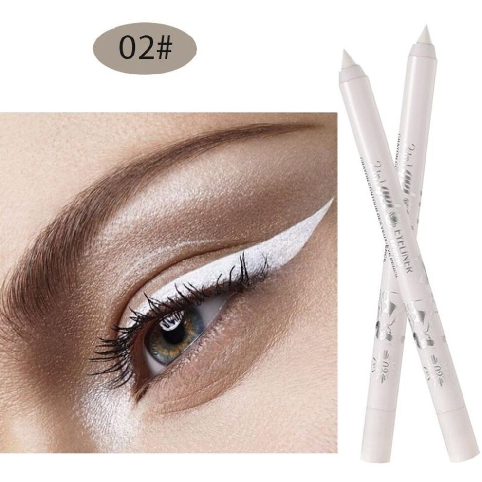 (as The picture, 02) Long Lasting Eyeliner Pencil Colourful Pigment Waterproof Blue Black White Color Gel Eye Liner Pen Makeup Eye Beauty Cosmetics