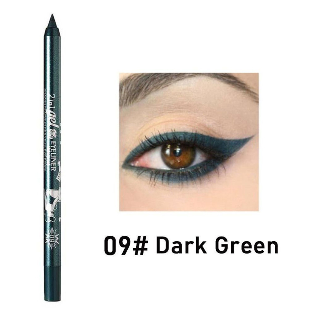 (as The picture, 09) Long Lasting Eyeliner Pencil Colourful Pigment Waterproof Blue Black White Color Gel Eye Liner Pen Makeup Eye Beauty Cosmetics