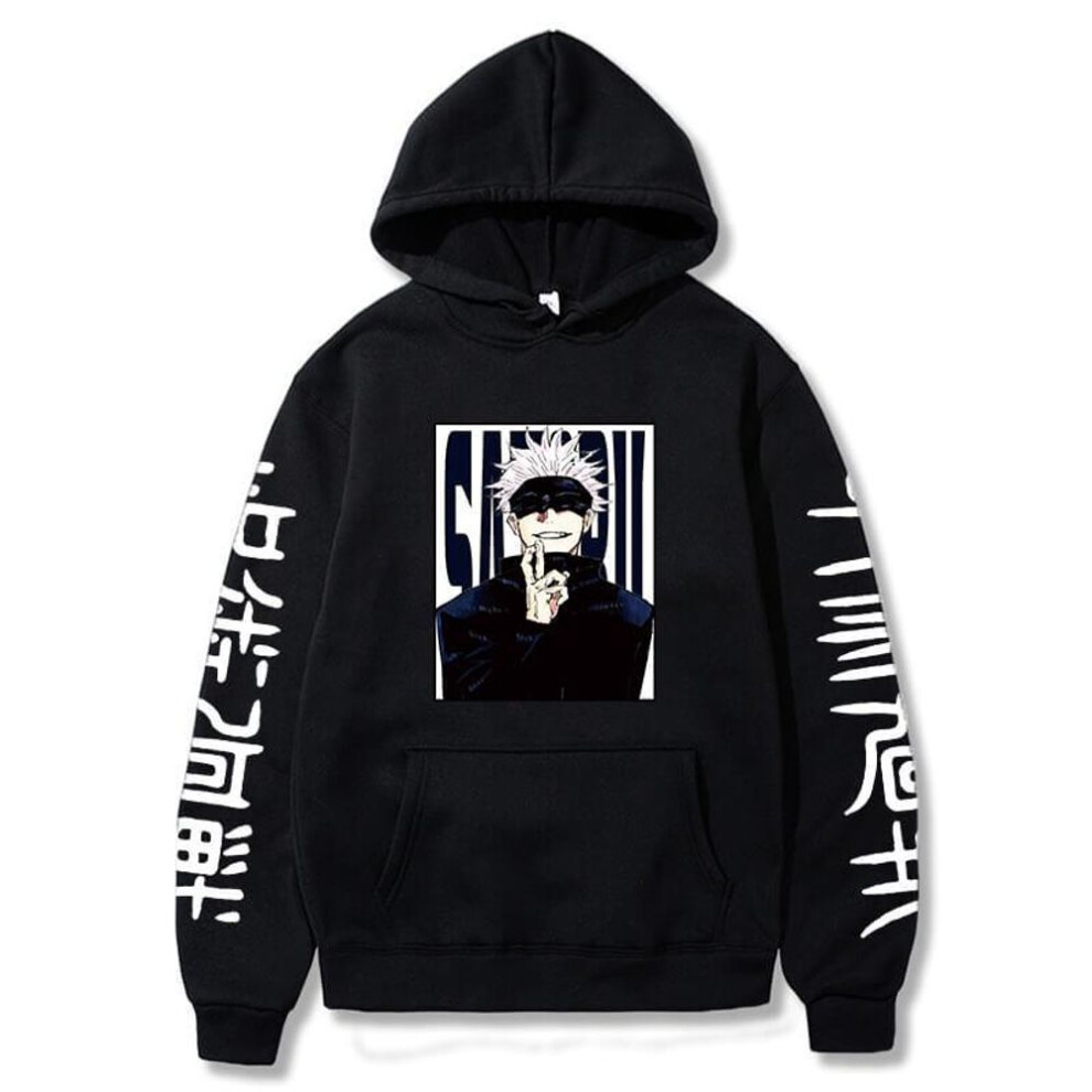 (black, S) Jujutsu Kaisen Hoodies Anime Harajuku Satoru Gojo Graphic Men Women Sweatshirts Pullovers Casual Long Sleeves Streetwear Tops