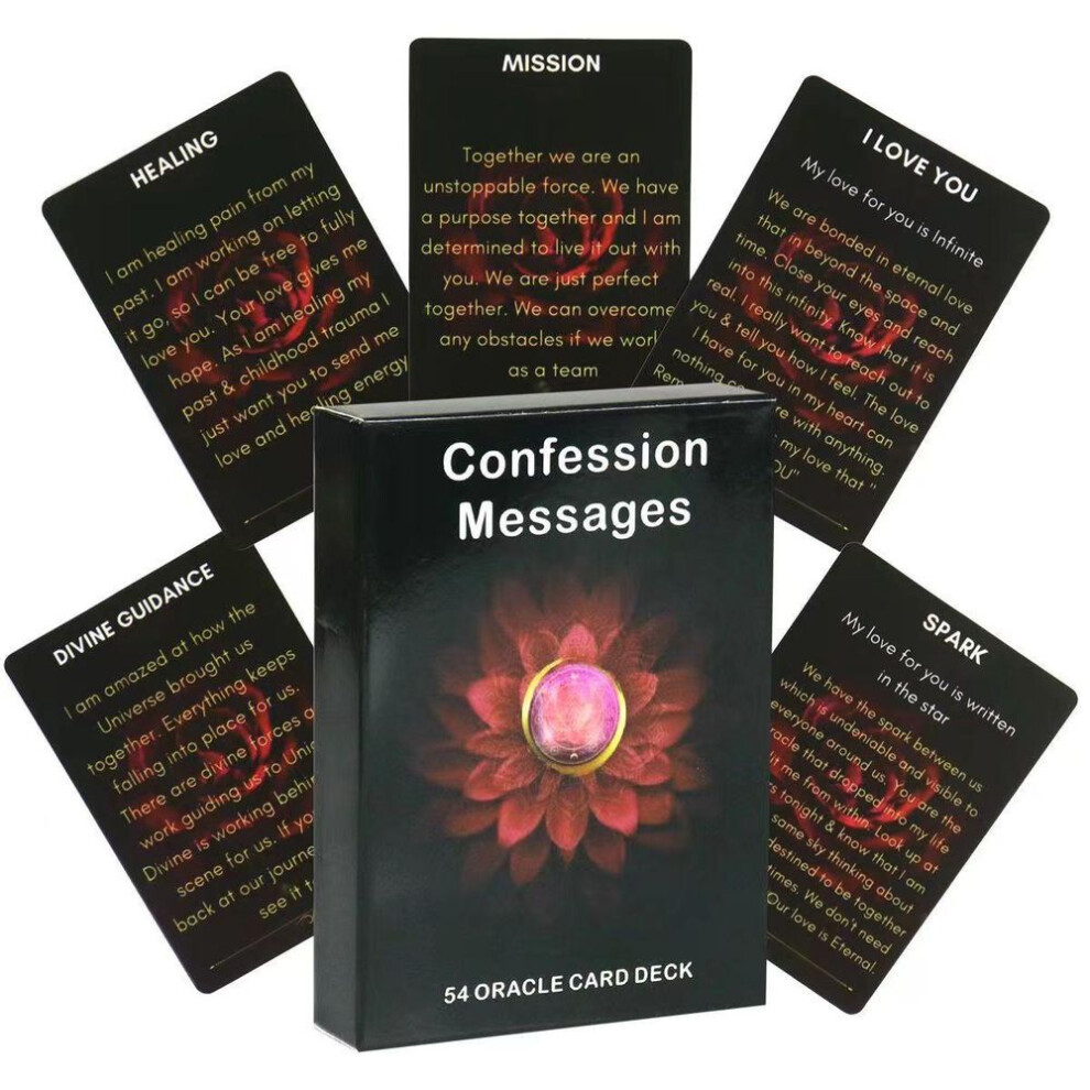 Twin Flame Love Messages Oracle Deck, Confession Of Divine Masculine Or Soulmate, 54 Pcs Cards Secret Hidden Messages 10.4*7.3cm