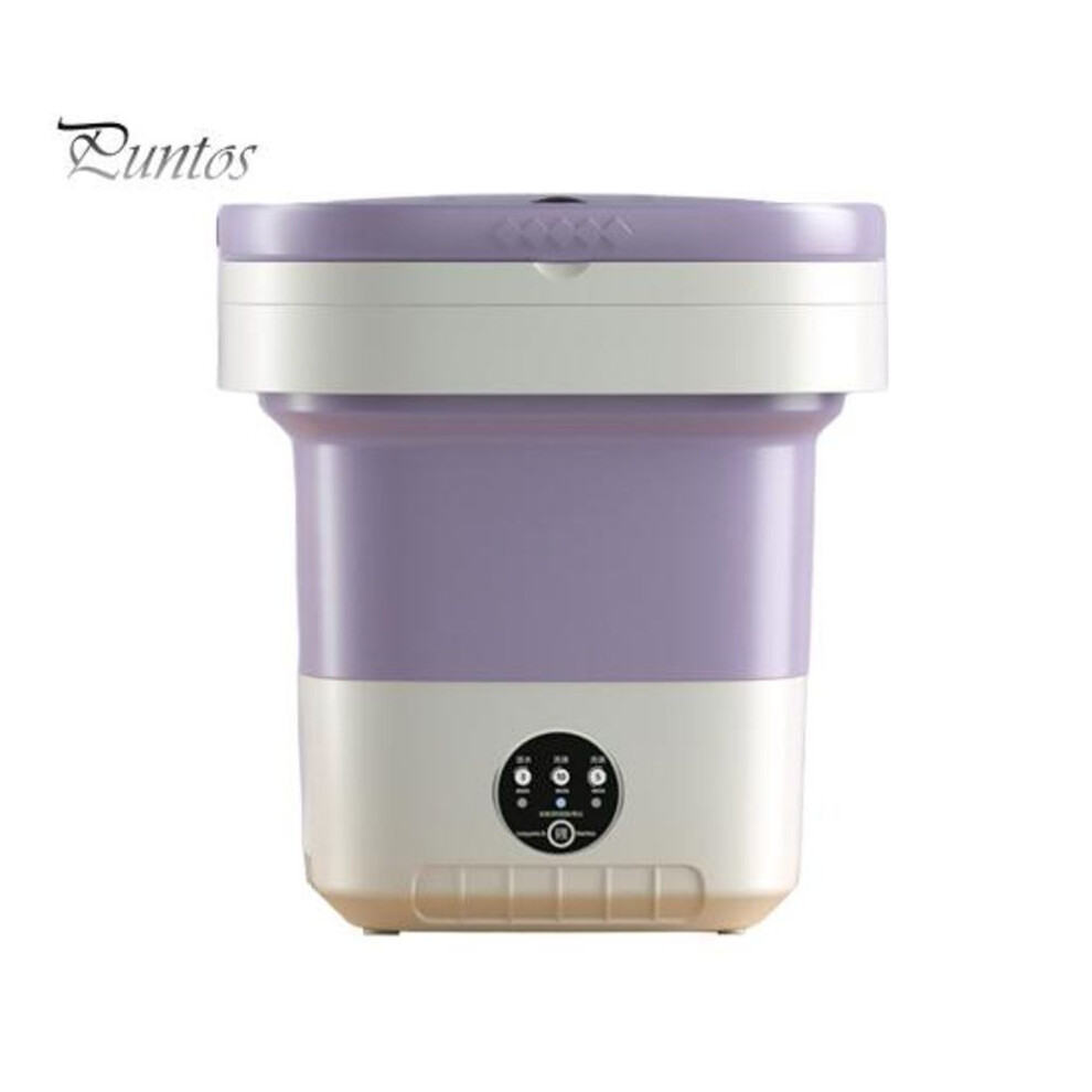 (purple) 12l Large Capacity Portable Folding Washing Machine Semi-automatic Timer Function Lightweight Compact Design Underwear Socks Washer