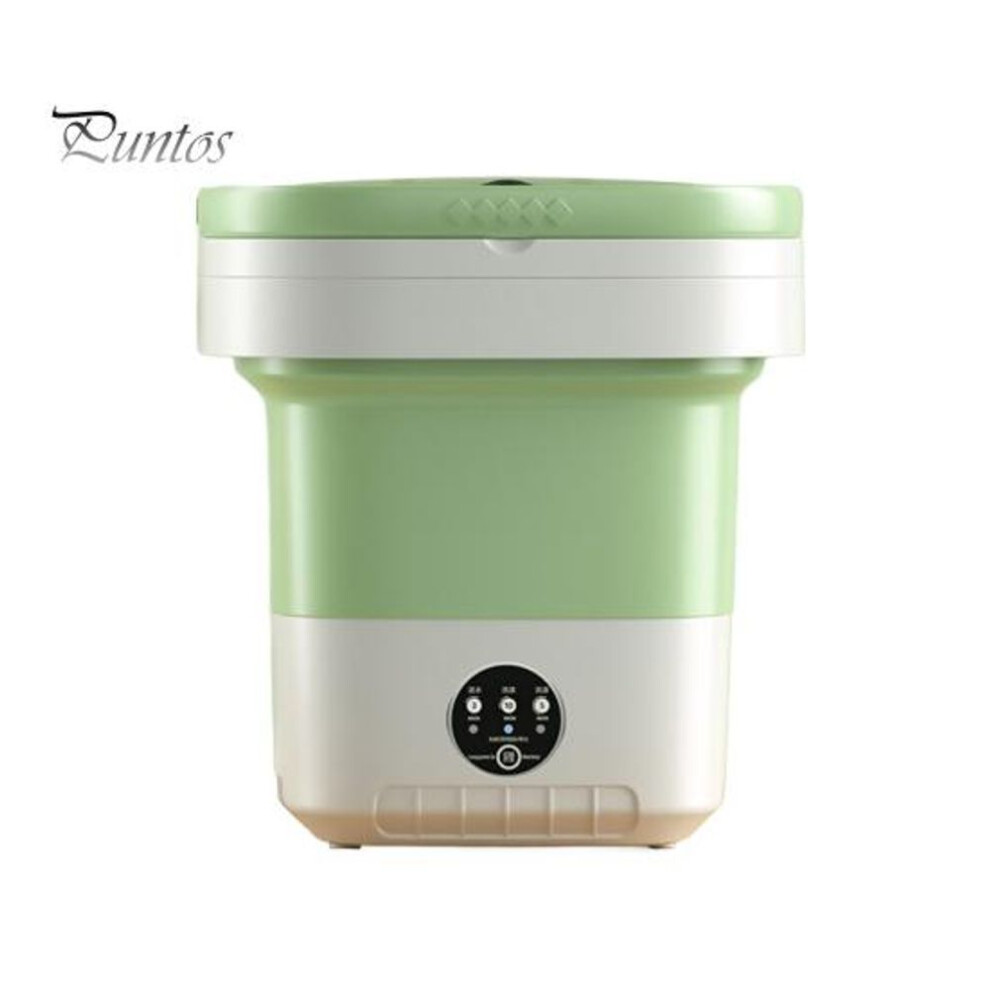 (green) 12l Large Capacity Portable Folding Washing Machine Semi-automatic Timer Function Lightweight Compact Design Underwear Socks Washer