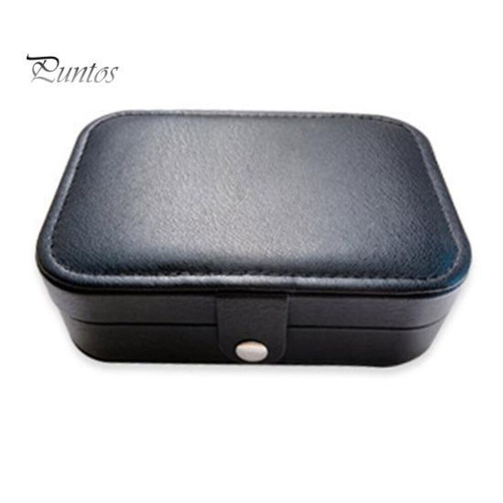 (black) Jewelry Storage Box Earring Necklace Holder Large Capacity Multiple Compartments Lightweight Portable Jewelry Organizer
