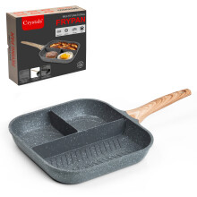 Pan Non-Stick Frying Multi Section 3 in 1 Grill Breakfast Large Omelet pa