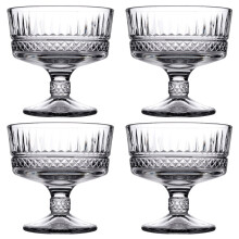 (4) Glass Footed Ice Cream Sundae Fruit Cocktail Dessert Cups Bowls Dishes