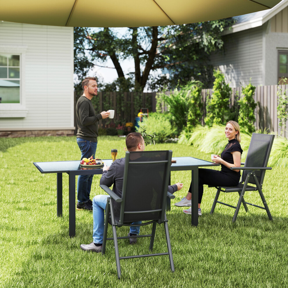 Outsunny Garden Furniture Set Aluminium, Mesh 540 X 670 X 1,080 Mm Grey Outdoor 2 Pieces - Image 4