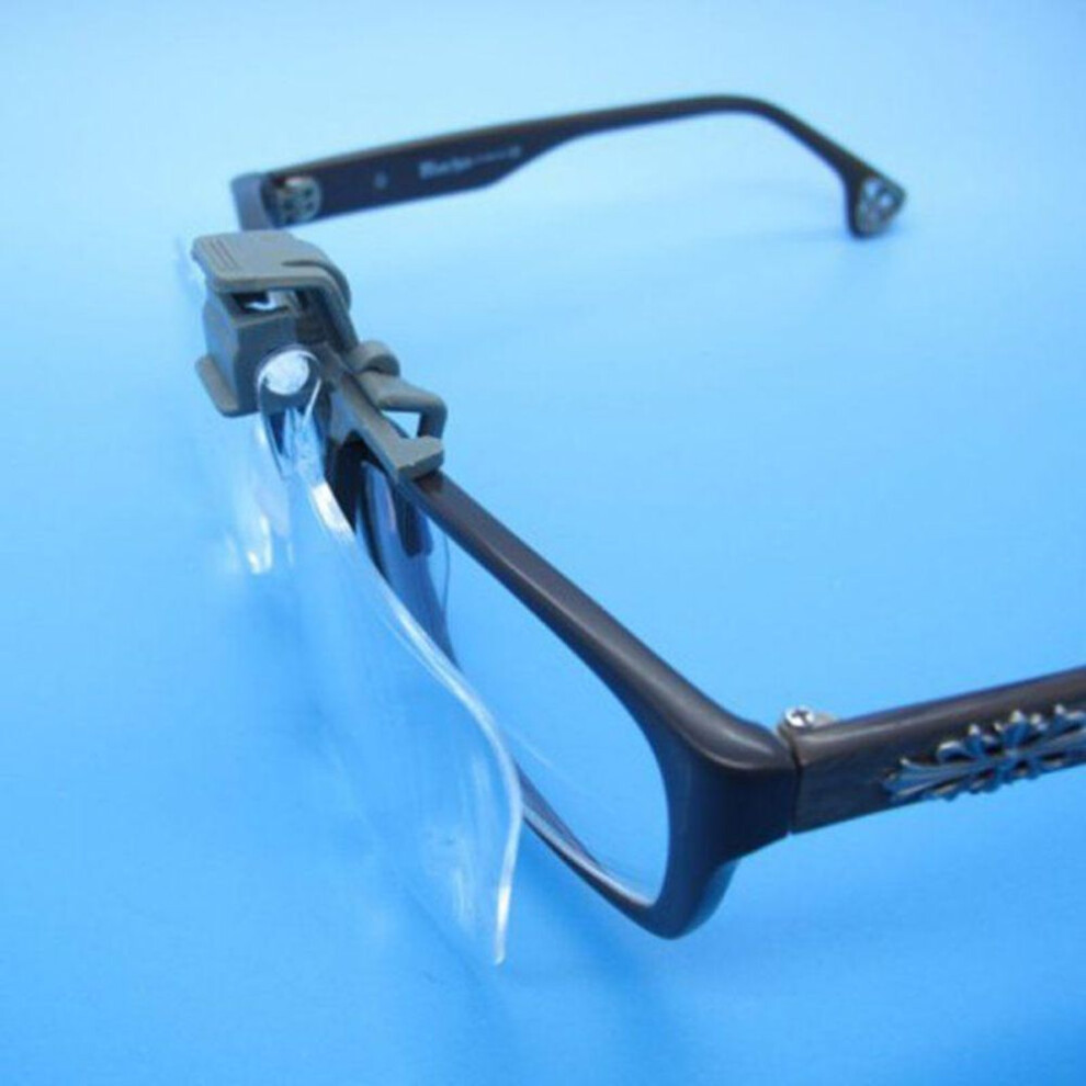 (as the picture) Glasses Magnifier Folding Clip On Loupe Eyeglass Lens Clear Lens 2x Magnifying Glasses
