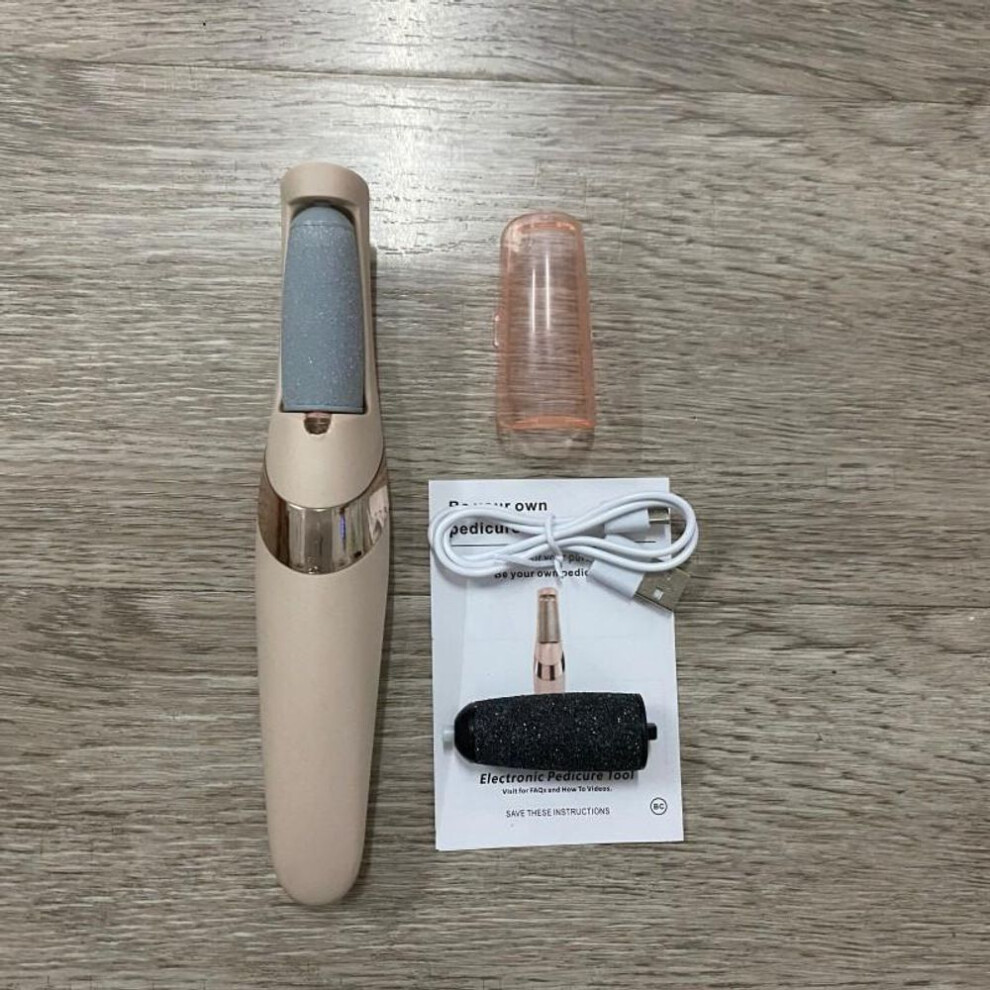 (Grey-Opp Bag) Rechargeable Electric Foot File Callus Remover Pedicure Machine Apparatus for Heels Grinding Device Foot