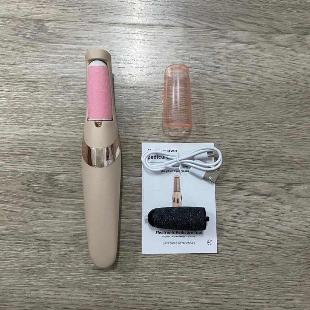 (Pink-Opp Bag) Rechargeable Electric Foot File Callus Remover Pedicure Machine Apparatus for Heels Grinding Device Foot