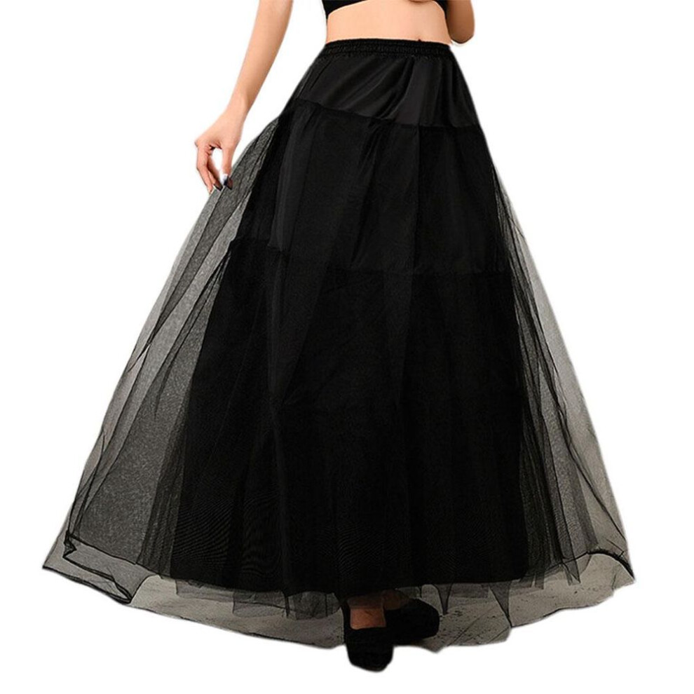 (black) 3-layer Hard Net Soft Support No Hoop Dress Fluffy Petticoat Bridal Lining Skirt Slip Skirts