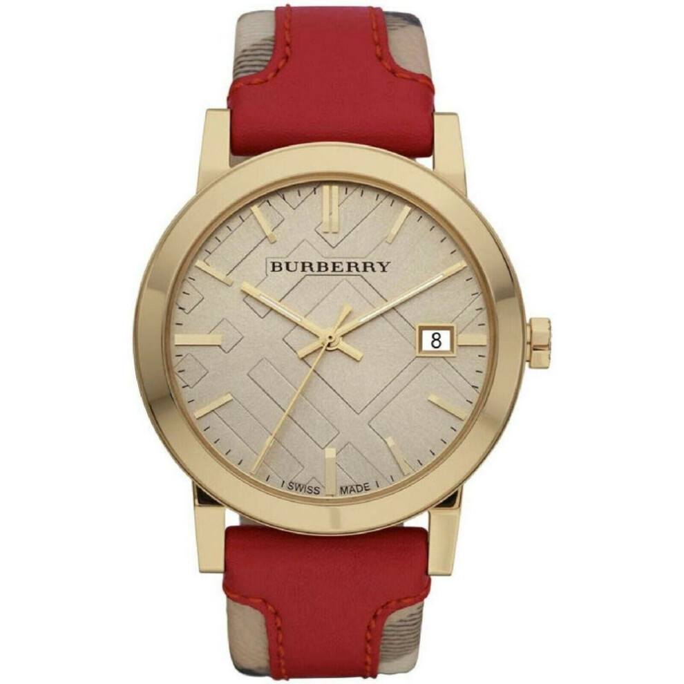 Burberry Bu9017 Haymarket Gold Tone Women&apos;s Watch