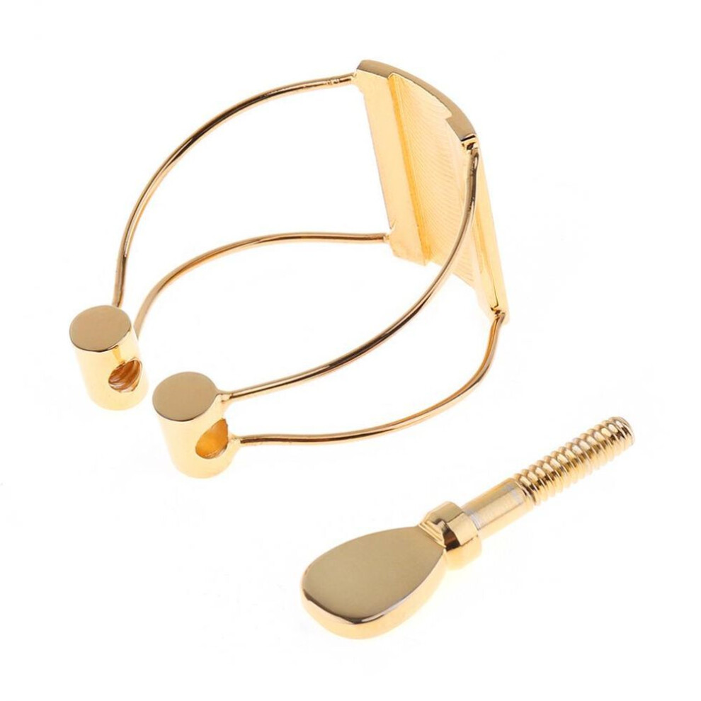 Metal Gold-plated Ligature Tenor Sax Mouthpiece Clip with Plastic Cap for Tenor Saxophone