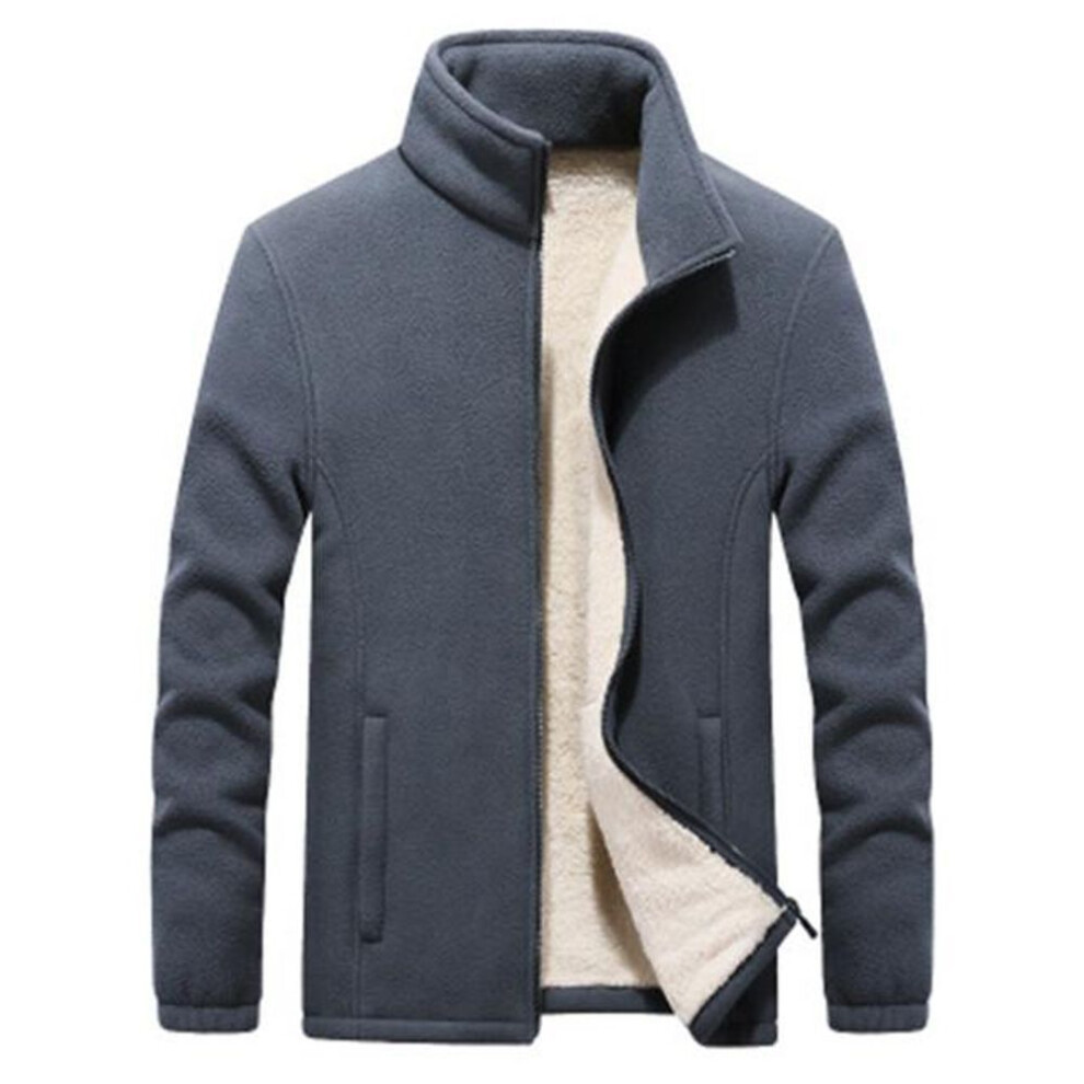 (grey, 4XL) Oversized Autumn Winter Thick Plus Velvet Men&apos;s Sports Sweatshirts Thermals Clothes Fleece Jacket Windbreaker Warm Coat For Men Ourdoor