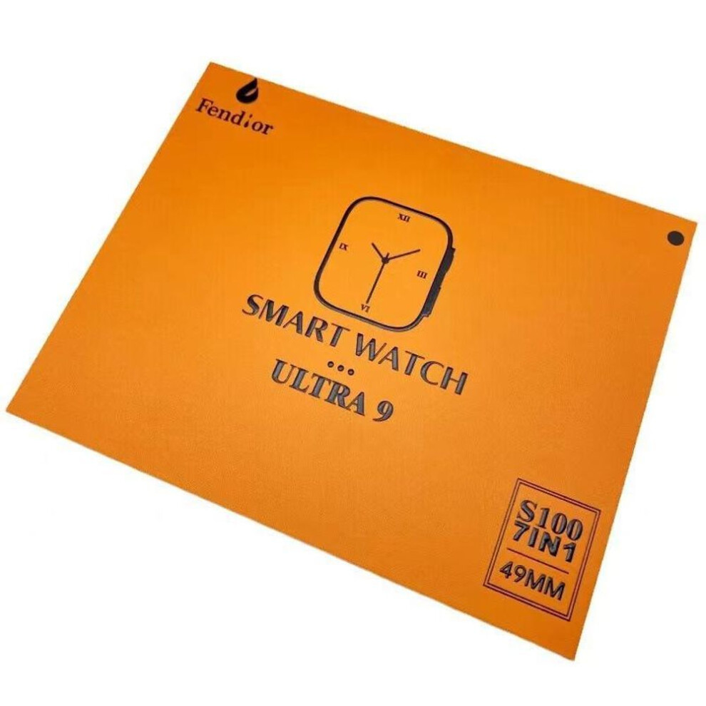 (silver) New S100 Ultra 7-Strap smartwatch 2.2HD AMOLED circular screen electrocardiogram monitoring Reloj smart protective case