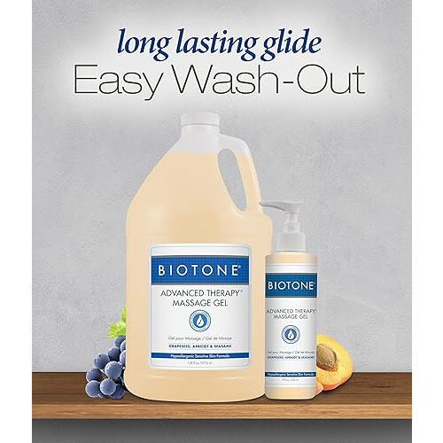 BIOTONE Advanced Therapy Massage Gel, Smooth, Silky Glide Without the 2