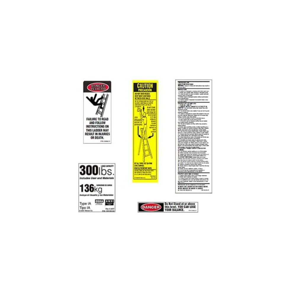 Werner 300 LB Fiberglass Step Ladder Label Kits by Werner
